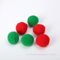 Christmas color double spell plush ball cat toys